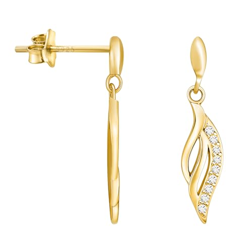 SOFIA MILANI - Damen Ohrringe 925 Silber - vergoldet/golden & mit Zirkonia Steinen - Flügel Ohrhänger - E1681 SOFIA MILANI - Damen Ohrringe 925 Silber - vergoldet/golden & mit Zirkonia Steinen - Flügel Ohrhänger - E1681 von Sofia Milani