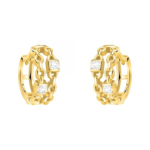 SOFIA MILANI - Damen Ohrringe 925 Silber - vergoldet/golden & mit Zirkonia Steinen - Ketten Creole - E2833 SOFIA MILANI - Damen Ohrringe 925 Silber - vergoldet/golden & mit Zirkonia Steinen - Ketten Creole - E2833 von Sofia Milani