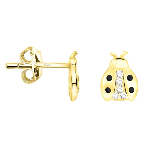 SOFIA MILANI - Damen Ohrringe 925 Silber - vergoldet/golden & mit Zirkonia Steinen - Marienkäfer Ohrstecker - E2523 SOFIA MILANI - Damen Ohrringe 925 Silber - vergoldet/golden & mit Zirkonia Steinen - Marienkäfer Ohrstecker - E2523 von Sofia Milani