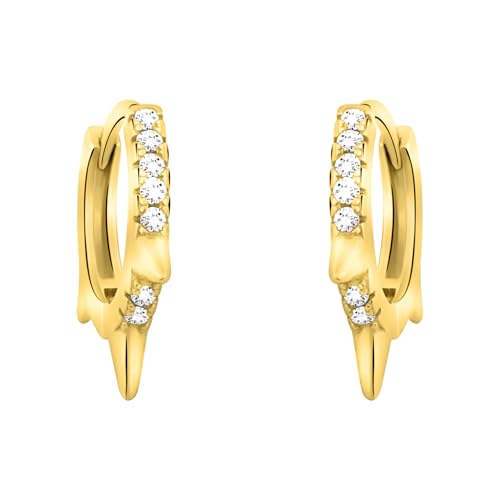 SOFIA MILANI - Damen Ohrringe 925 Silber - vergoldet/golden & mit Zirkonia Steinen - Spitzen Creole - E2697 SOFIA MILANI - Damen Ohrringe 925 Silber - vergoldet/golden & mit Zirkonia Steinen - Spitzen Creole - E2697 von Sofia Milani