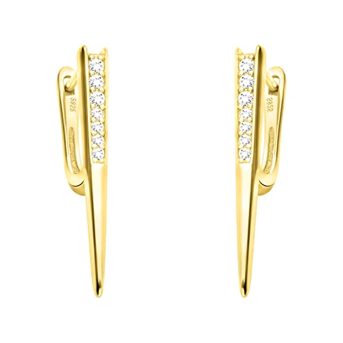 SOFIA MILANI - Damen Ohrringe 925 Silber - vergoldet/golden & mit Zirkonia Steinen - Spitzen Ohrstecker - E1820 von Sofia Milani
