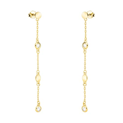 SOFIA MILANI - Damen Ohrringe 925 Silber - vergoldet/golden & mit Zirkonia Steinen - Zirkonia Ohrhänger - E2789 von Sofia Milani