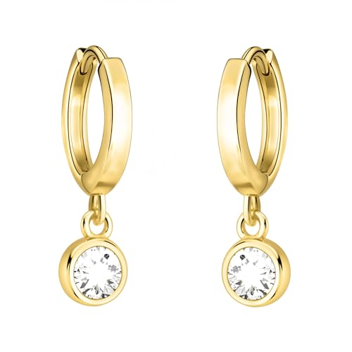 SOFIA MILANI - Damen Ohrringe 925 Silber - vergoldet/golden & mit Zirkonia Steinen - Zirkonia Ohrhänger - E2953 von Sofia Milani