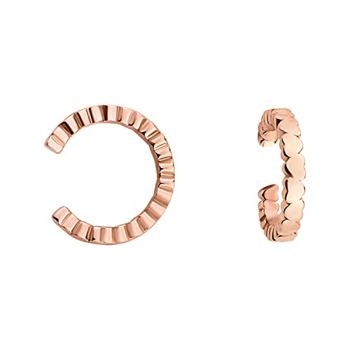 SOFIA MILANI - Damen Ohrringe 925 Silber - vergoldet/rosé golden - Fake Piercing Manschetten im Herzen Design - E1179 von Sofia Milani