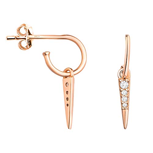 SOFIA MILANI - Damen Ohrringe 925 Silber - vergoldet/rosé golden - mit Zirkonia Steinen - Stab Steck Creolen - 21032 SOFIA MILANI - Damen Ohrringe 925 Silber - vergoldet/rosé golden - mit Zirkonia Steinen - Stab Steck Creolen - 21032 von Sofia Milani