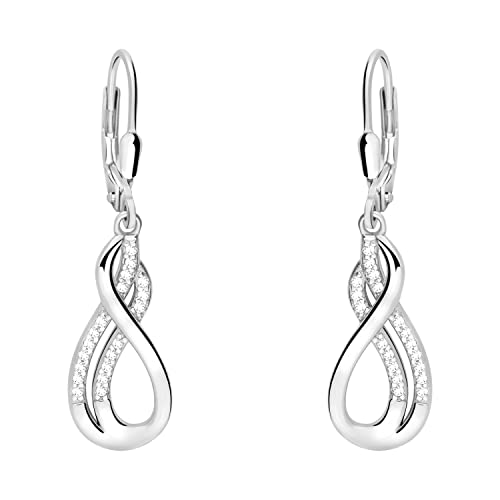 SOFIA MILANI - Damen Ohrringe 925 Silber - mit Zirkonia Steinen - Unendlich Ohrhänger - 20567 von Sofia Milani