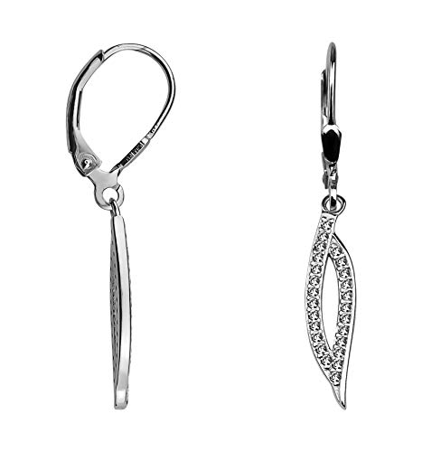 SOFIA MILANI - Damen Ohrringe 925 Silber - mit Zirkonia Steinen - Welle Spirale Ohrhänger - 20644 von Sofia Milani