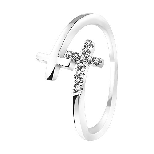 SOFIA MILANI - Damen Ring 925 Silber - mit Zirkonia Steinen - Kreuz Ring - 10101-58 (18.5) von Sofia Milani