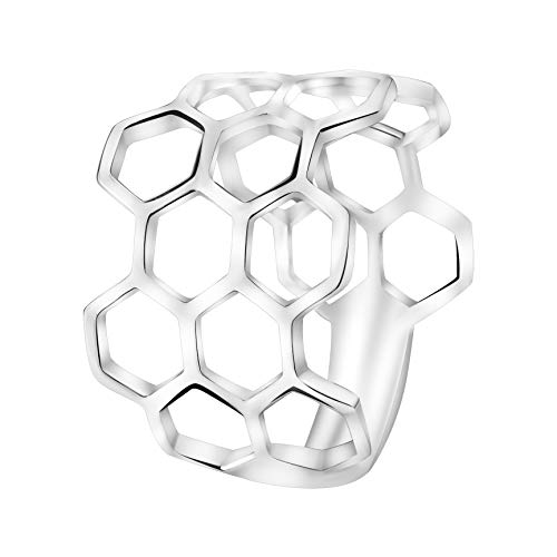 Sofia Milani - Damen Ring 925 Silber - Bienenwabe Hexagon - 10093-50 (15.9) von Sofia Milani