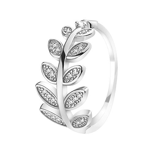 SOFIA MILANI - Damen Ring 925 Silber - mit Zirkonia Steinen - Blatt Ring - 10098-50 (15.9) von Sofia Milani