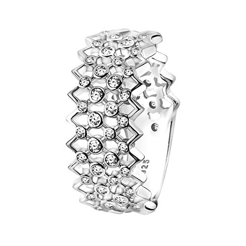 Sofia Milani - Damen Ring 925 Silber - mit Zirkonia Steinen - Ornament Gitter Ring - 10095-50 (15.9) von Sofia Milani