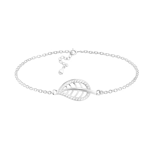 Sofia Milani - Damen Armband 925 Silber - mit Zirkonia Steinen - Blatt Anhänger - B0395 von Sofia Milani
