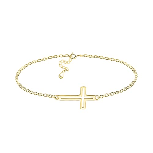 Sofia Milani - Damen Armband 925 Silber - vergoldet/golden - Kreuz Anhänger - B0331 von Sofia Milani