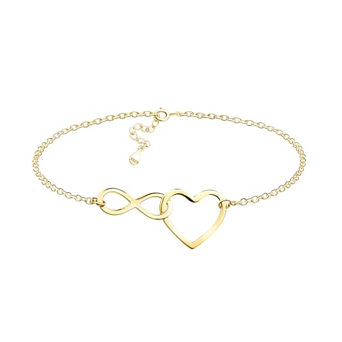 Sofia Milani - Damen Armband 925 Silber - vergoldet/golden - Unendlich Infinity Herz - B0356 von Sofia Milani