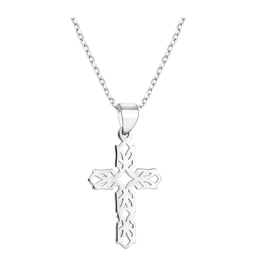 Sofia Milani - Damen Halskette 925 Silber - Gemustertes Kreuz Anhänger - N0696 von Sofia Milani