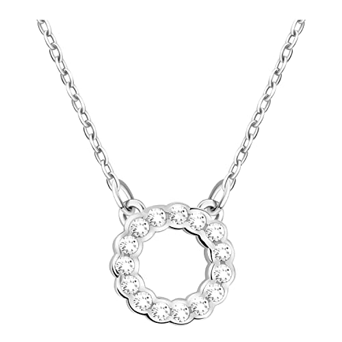 Sofia Milani - Damen Halskette 925 Silber - mit Zirkonia Steinen - Blumen Kreis Anhänger - N0614 von Sofia Milani
