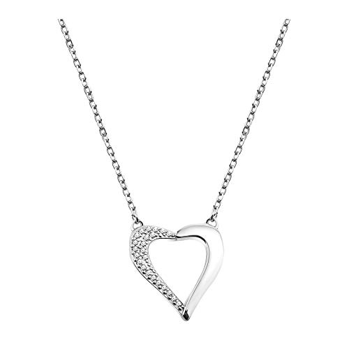 Sofia Milani - Damen Halskette 925 Silber - mit Zirkonia Steinen - Herz Anhänger - 50323 von Sofia Milani