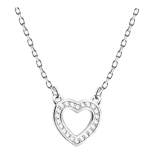 Sofia Milani - Damen Halskette 925 Silber - mit Zirkonia Steinen - Herz Anhänger - N0626 von Sofia Milani