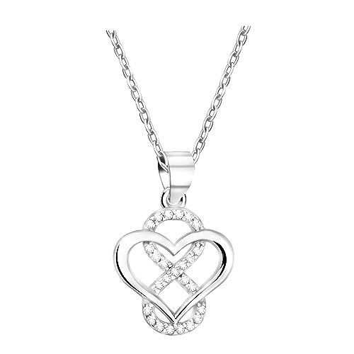Sofia Milani - Damen Halskette 925 Silber - mit Zirkonia Steinen - Herz Unendlich Infinity Anhänger - N0690 von Sofia Milani
