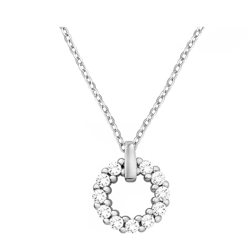 Sofia Milani - Damen Halskette 925 Silber - mit Zirkonia Steinen - Kreis Anhänger - N0612 von Sofia Milani