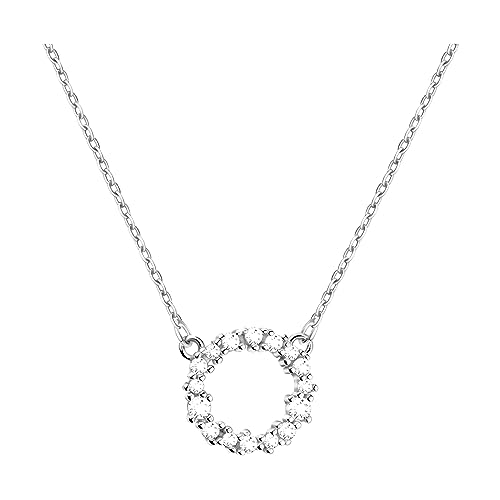 SOFIA MILANI - Damen Halskette 925 Silber - mit Zirkonia Steinen - Kreis Anhänger - N0648 von Sofia Milani
