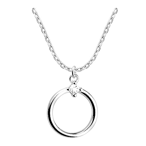 Sofia Milani - Damen Halskette 925 Silber - mit Zirkonia Steinen - Kreis Anhänger - N0686 von Sofia Milani