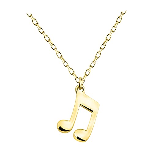 Sofia Milani - Damen Halskette 925 Silber - vergoldet/golden - Musik Achtel Note Anhänger - N0629 von Sofia Milani