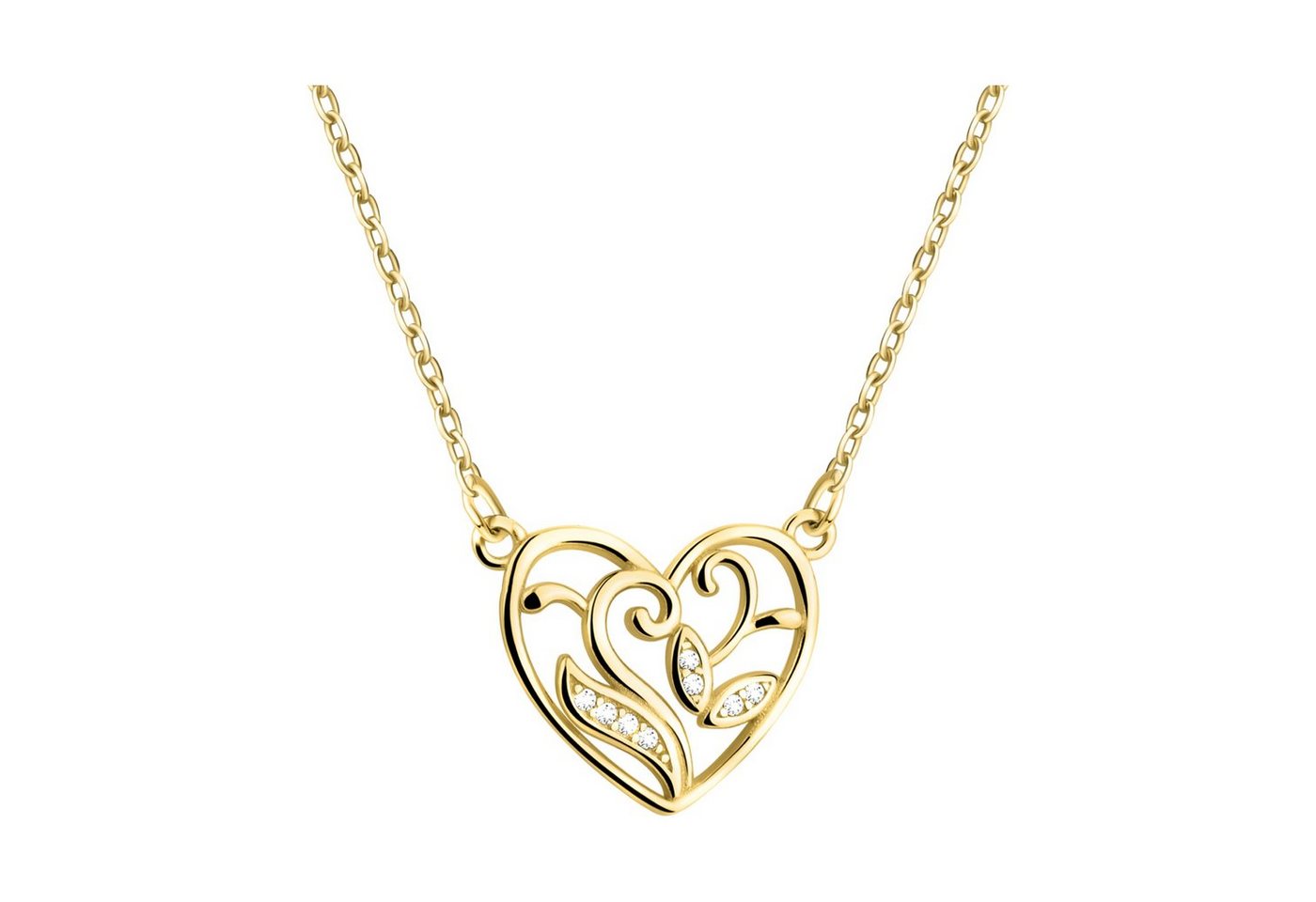 Sofia Milani Kette mit Anhänger Blatt Herz, 925 Silber Damen Schmuck - N0650 Sofia Milani Kette mit Anhänger Blatt Herz, 925 Silber Damen Schmuck - N0650 von Sofia Milani