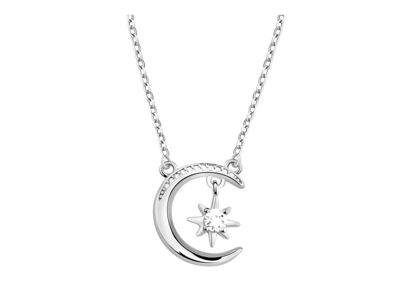 Sofia Milani Kette mit Anhänger Mond, 925 Silber Damen Schmuck - N0738 Sofia Milani Kette mit Anhänger Mond, 925 Silber Damen Schmuck - N0738 von Sofia Milani