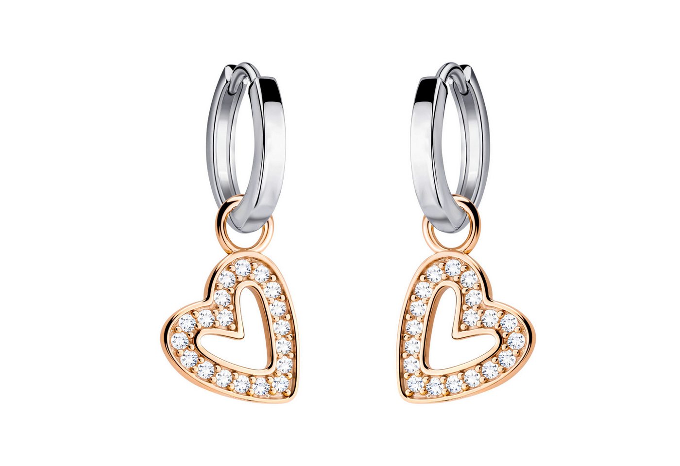 Sofia Milani Paar Creolen Herz, 925 Silber Damen Schmuck - E2514 von Sofia Milani