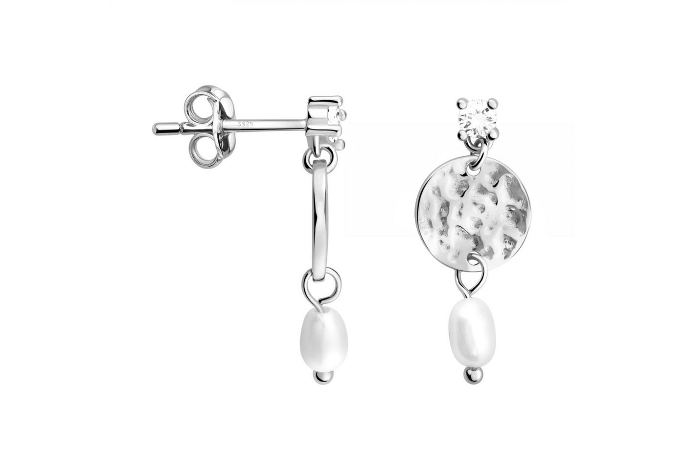 Sofia Milani Paar Ohrhänger Gehämmertes Perlen, 925 Silber Damen Schmuck - E2698 Sofia Milani Paar Ohrhänger Gehämmertes Perlen, 925 Silber Damen Schmuck - E2698 von Sofia Milani