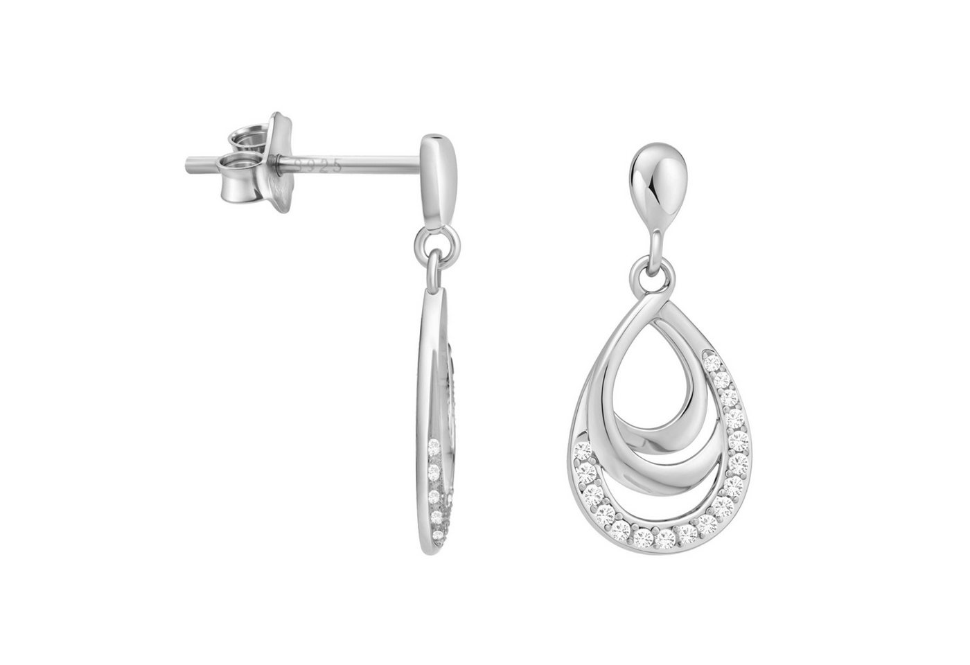 Sofia Milani Paar Ohrhänger Oval, 925 Silber Damen Schmuck - E3100 von Sofia Milani