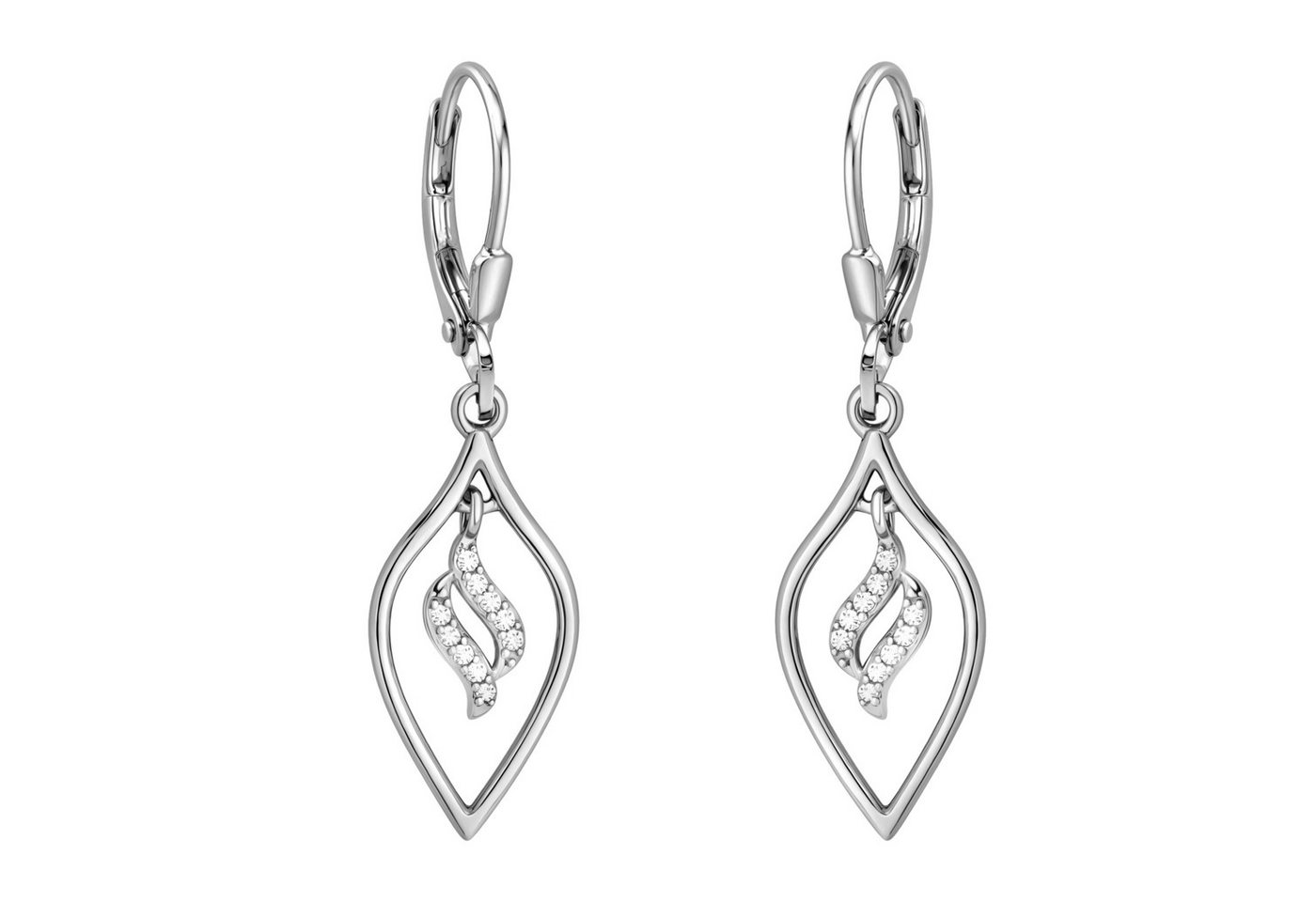 Sofia Milani Paar Ohrhänger Oval Welle, 925 Silber Damen Schmuck - E3092 von Sofia Milani