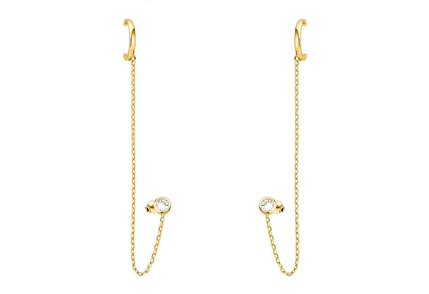 Sofia Milani Paar Ohrklemmen Ketten, 925 Silber Damen Schmuck - E2599 von Sofia Milani