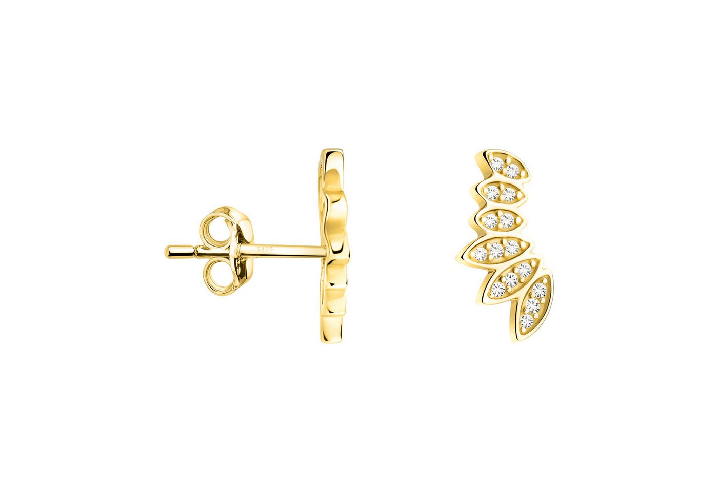 Sofia Milani Paar Ohrstecker Blatt, 925 Silber Damen Schmuck - E2593 von Sofia Milani