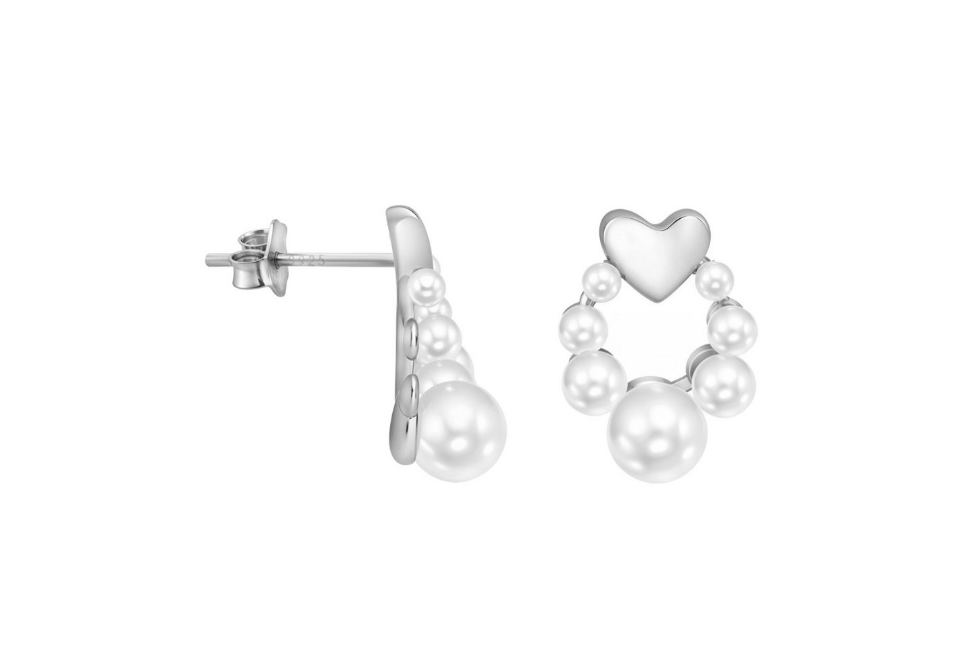 Sofia Milani Paar Ohrstecker Herz Perlen, 925 Silber Damen Schmuck - E3066 von Sofia Milani