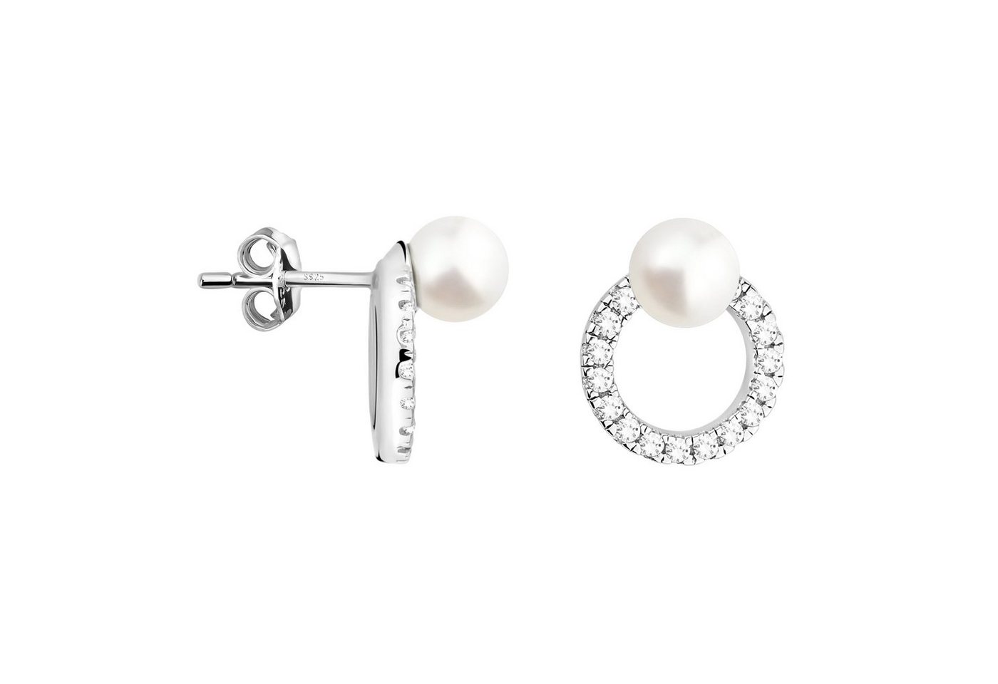Sofia Milani Paar Ohrstecker Kreis Perle, 925 Silber Damen Schmuck - E2234 von Sofia Milani