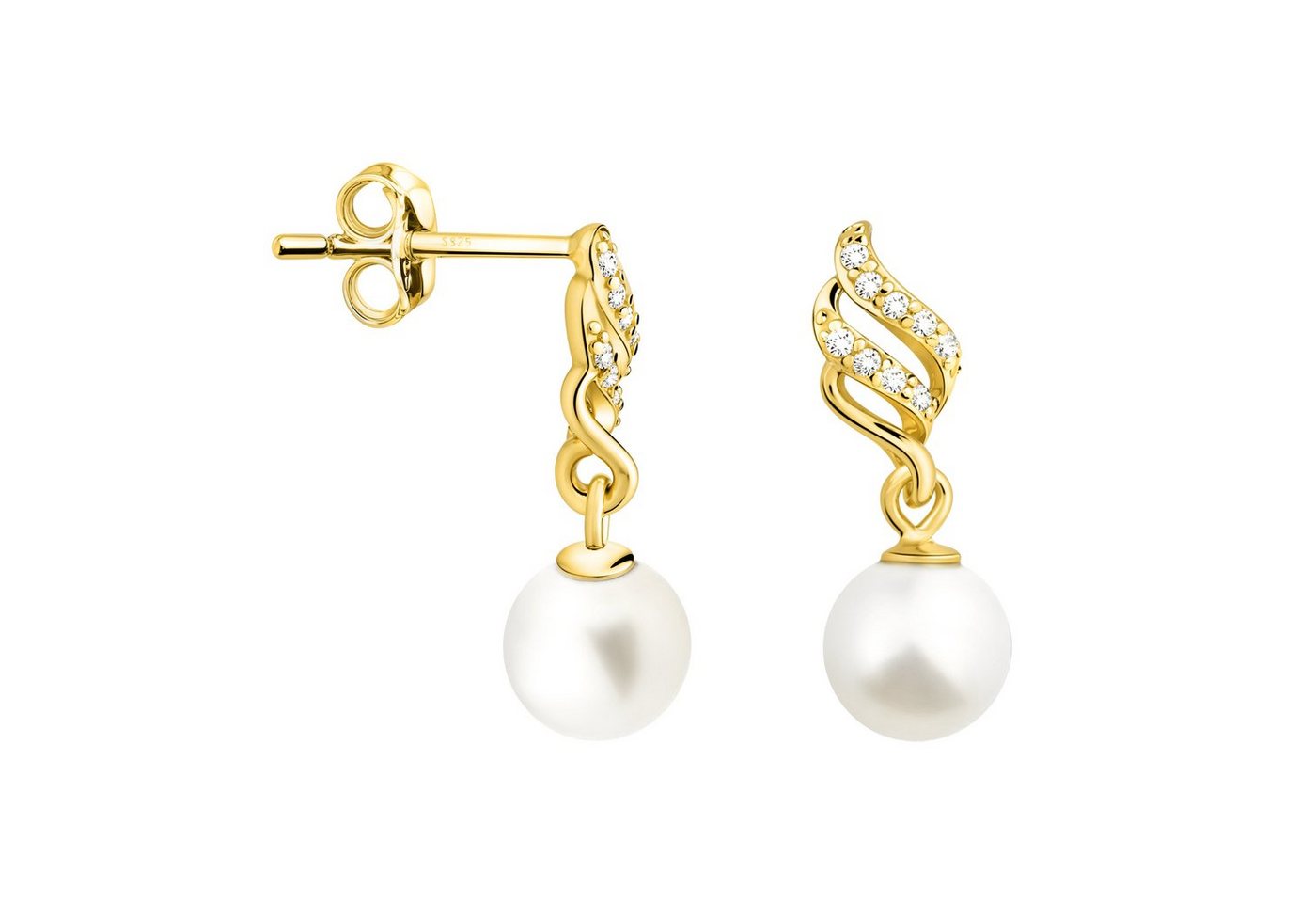 Sofia Milani Paar Ohrstecker Perle, 925 Silber Damen Schmuck - E2441 von Sofia Milani