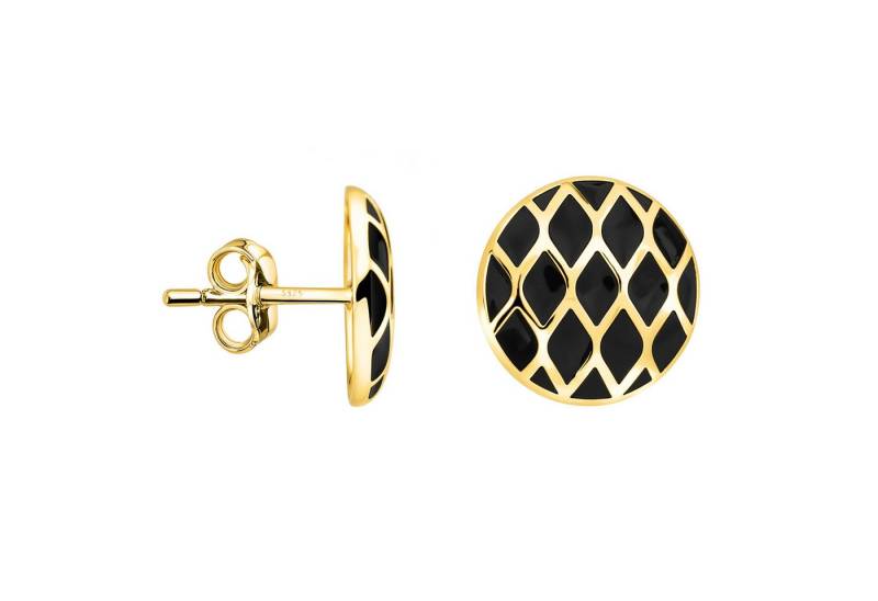 Sofia Milani Paar Ohrstecker Schwarzes Gitter, 925 Silber Damen Schmuck - E2948 von Sofia Milani