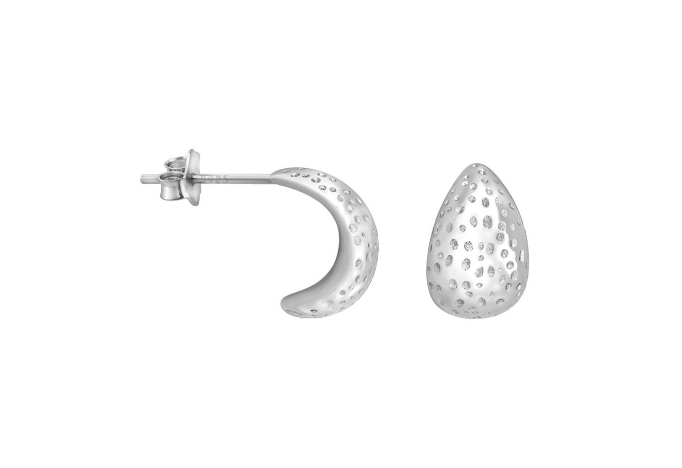 Sofia Milani Paar Ohrstecker Strukturierter Tropfen, 925 Silber Damen Schmuck - E3070 von Sofia Milani