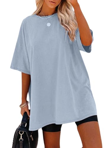Sofia's Choice Damen Oversize Kurzarm T Shirt Rundhals Loose Top Casual Sommer Oberteile Hellblau M Sofia's Choice Damen Oversize Kurzarm T Shirt Rundhals Loose Top Casual Sommer Oberteile Hellblau M von Sofia's Choice