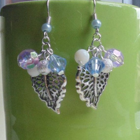 Violett & Baby Blau Cluster Perlen Armband, Halskette Und Ohrringe | Separat Erhältlich von SofiaFerreiraDesigns