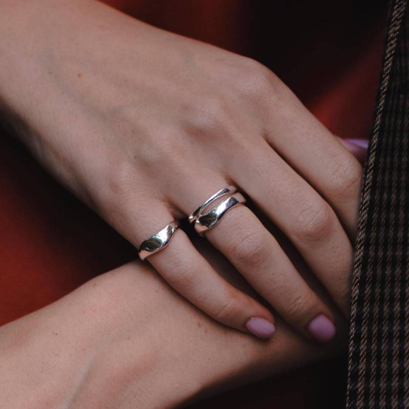 Doppelring, Sterling Silber Ring, Stapelring, Doppel Doppelschicht Daumen Statement Ring Doppelring, Sterling Silber Ring, Stapelring, Doppel Doppelschicht Daumen Statement Ring von SofiaKovJewelry