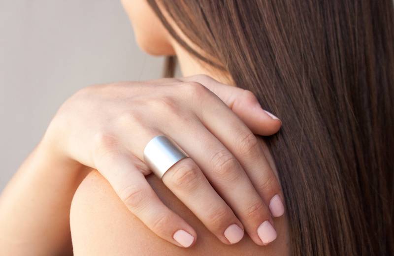 Langer Silberring, Großer Breiter Rohrring, Extra Breiter Ring, Breitring, Silber-Manschettenring, Breit Gebürsteter Silberring Langer Silberring, Großer Breiter Rohrring, Extra Breiter Ring, Breitring, Silber-Manschettenring, Breit Gebürsteter Silberring von SofiaKovJewelry