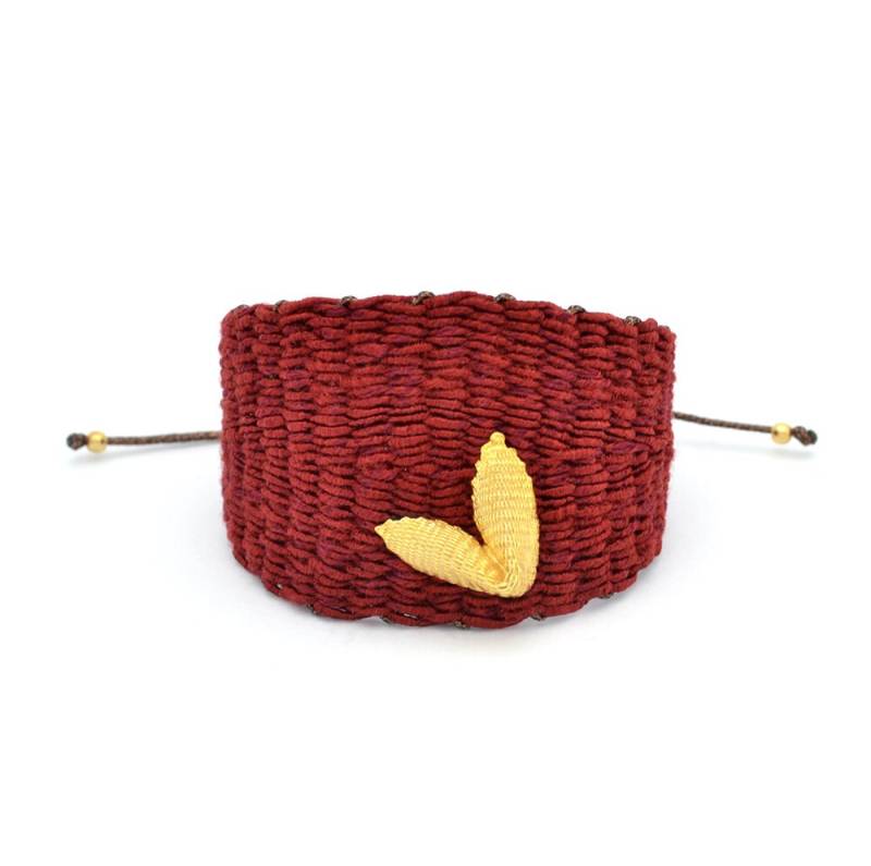 Handgewebtes Armband, Handgewebter Schmuck, Statement Rotes Textilschmuck, Kunstschmuck, Geschenk Für Sie, Gewebter Schmuck von SofiaPaschou