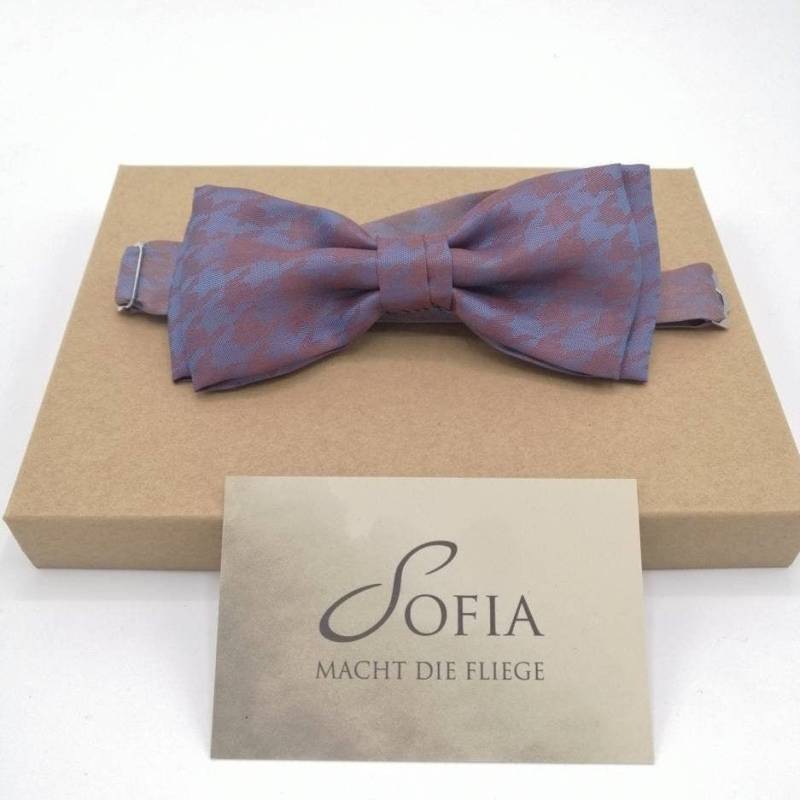 Fliege Blau Rosé, Bow Tie, Pepita, Changierend, Schimmernd, Edel, Handgefertigt, Sofia Macht Die Fliege, Sofiamachtdiefliege von SofiamachtdieFliege