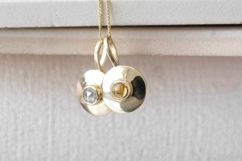 Echtes Gold Citrin Halskette, Echter Geburtsstein Schmuck, 14K Solid Layered Halskette von SofiandAmiaJewellery