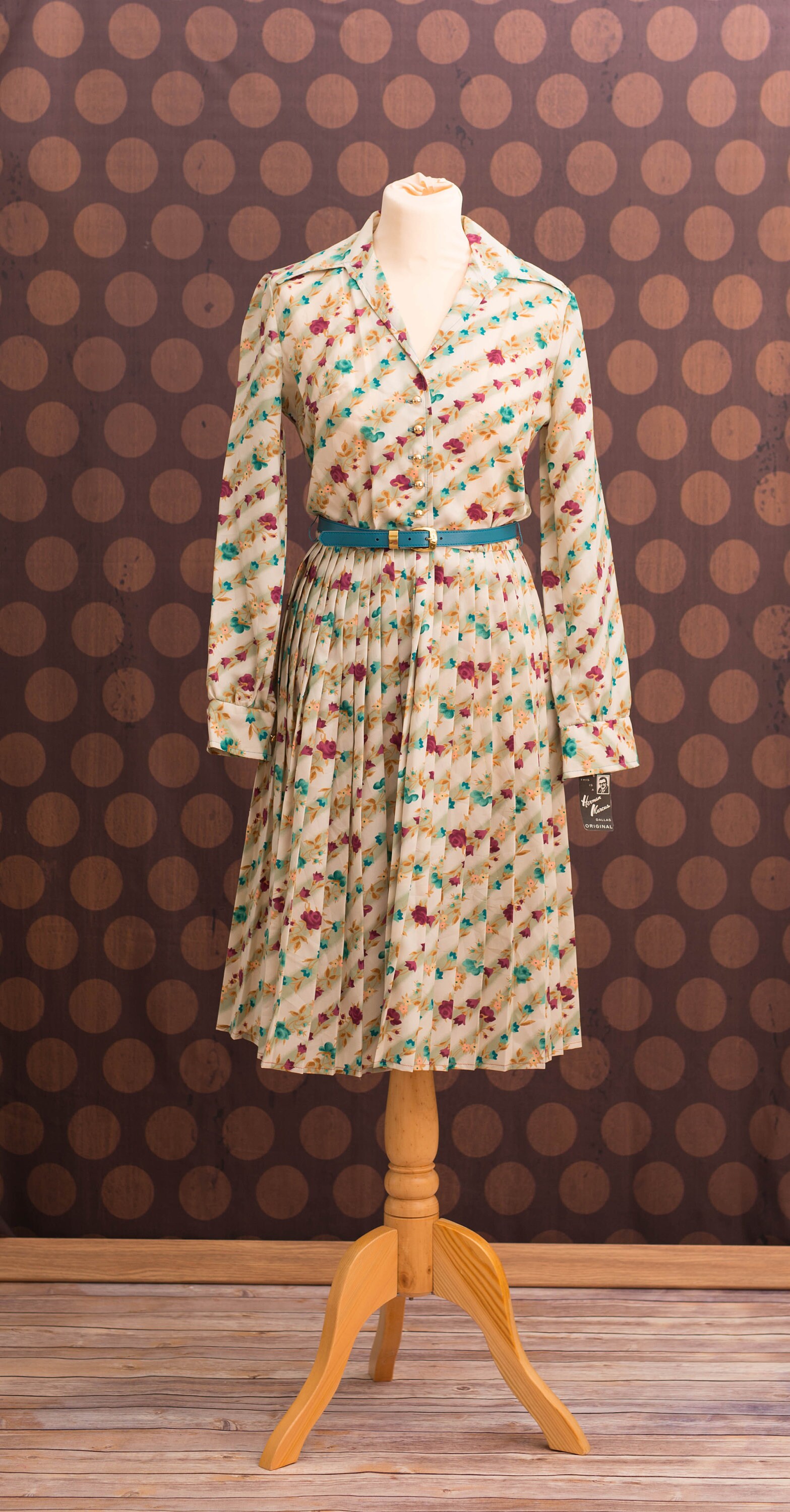 Herman Marcus 1970Er Jahre Floral Midi Kleid von SofiasVintageAndMore