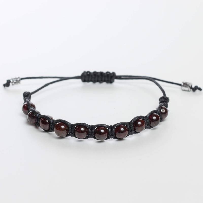 Herren Granat Armband Handgefertigtes Makramee Edelstein Heilstein Armband von SofiastyleByGeorgi