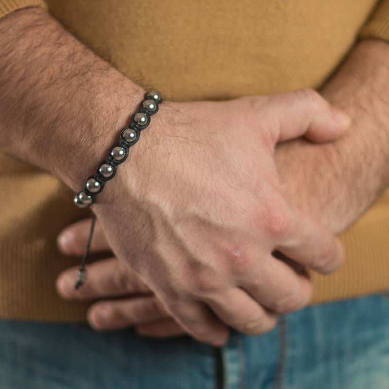 Silber Hämatit Herren Armband. Schutz - Und Erdstein. Mut, Stärke Armband von SofiastyleByGeorgi